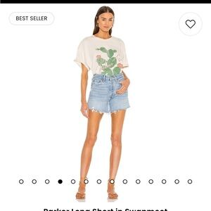 Agolde Parker Long Short Size 31 Light/Medium Denim Wash Distressed